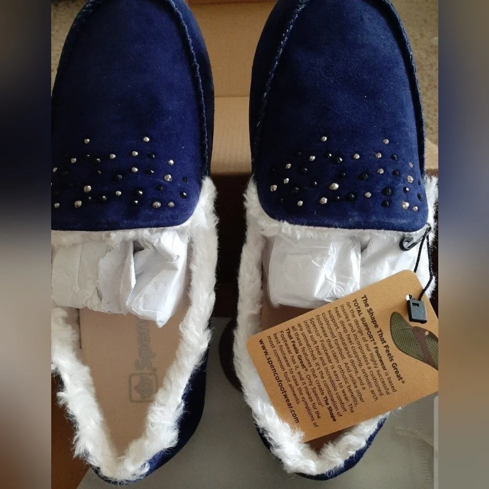 Women's Balboa Rhinestone Slipper Size 7D Navy color New in box